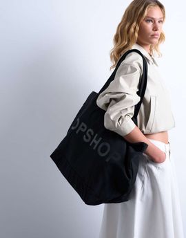 Topshop Topshop large canvas tote bag in black