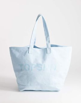Topshop Topshop large canvas tote bag in cornflower blue