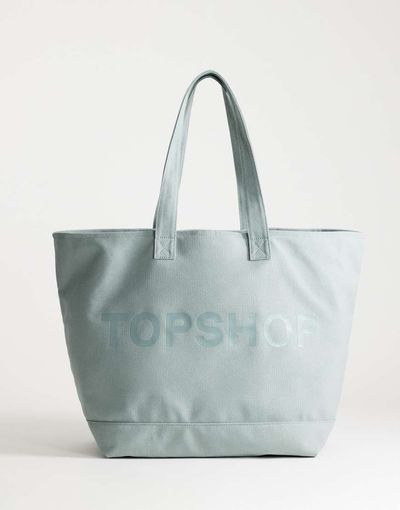 Topshop Topshop large canvas tote bag in gray