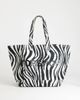Topshop Topshop large canvas tote bag in zebra print-Neutral - 1