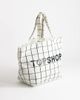 Topshop Topshop large printed canvas tote in plaid-Neutral - 2