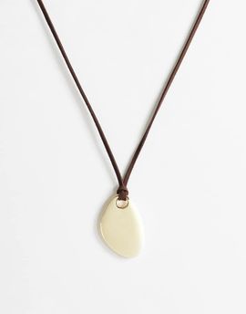 Topshop Topshop Leila cord necklace with pendant in gold and brown