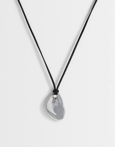 Topshop Topshop Leila cord necklace with pendant in silver and black