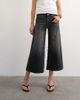 Topshop Topshop light weight wide crop jean in washed black - 3