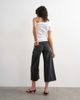 Topshop Topshop light weight wide crop jean in washed black - 4