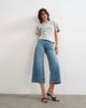 Topshop Topshop light weight wide crop jeans in bleach-Blue - 1