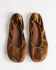 Topshop Topshop Lila round toe ballet flat in bronze satin-Brown - 1