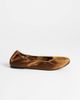 Topshop Topshop Lila round toe ballet flat in bronze satin-Brown - 2