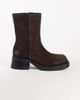 Topshop Topshop Lillian real suede chunky ankle boots in chocolate-Brown - 1