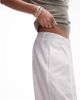 Topshop Topshop linen barrel leg pants in white - 3