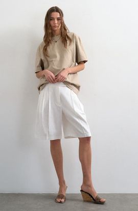 Topshop Topshop Linen Blend Bermuda Shorts