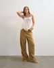Topshop Topshop linen blend cargo pants in tan-Brown - 1
