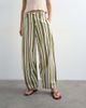 Topshop Topshop linen blend clean tie waist barrel leg pants in green stripes - 4