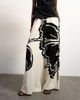Topshop Topshop linen blend floral placement wide leg pants in ecru-White - 2