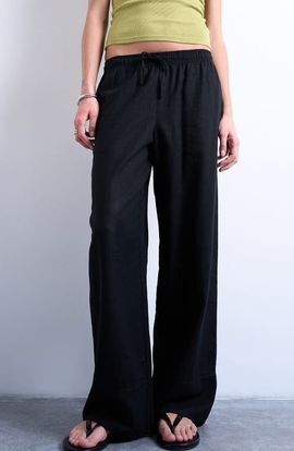 Topshop Topshop Linen Blend Straight Leg Pants