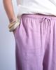 Topshop Topshop linen blend straight leg pants with deep cuffs in purple - 3