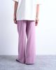 Topshop Topshop linen blend straight leg pants with deep cuffs in purple - 4
