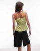 Topshop Topshop linen fold over bandeau top in pistachio green - 3