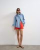 Topshop Topshop linen mini shorts with drawstring in red - 2