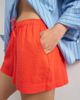 Topshop Topshop linen mini shorts with drawstring in red - 4