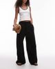 Topshop Topshop linen mix high waist double pleat pants in black - 1