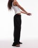 Topshop Topshop linen mix high waist double pleat pants in black - 3