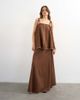 Topshop Topshop linen rich cami top with ecru contrast piping in brown - part of a set - 2