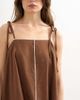 Topshop Topshop linen rich cami top with ecru contrast piping in brown - part of a set - 4