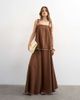 Topshop Topshop linen rich maxi skirt with contrast piping in brown - part of a set - 1