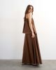 Topshop Topshop linen rich maxi skirt with contrast piping in brown - part of a set - 2