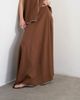 Topshop Topshop linen rich maxi skirt with contrast piping in brown - part of a set - 4