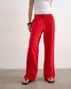 Topshop Topshop linen straight leg trouser with deep cuff in red - 3