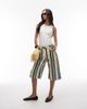 Topshop Topshop long line twill bermuda shorts in blue and yellow stripes-Multi - 1