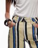 Topshop Topshop long line twill bermuda shorts in blue and yellow stripes-Multi - 2