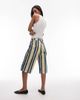 Topshop Topshop long line twill bermuda shorts in blue and yellow stripes-Multi - 4