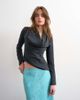 Topshop Topshop long sleeve cowl neck cupro top in black - 1