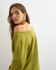 Topshop Topshop long sleeve fallen shoulder top in moss green - 2