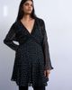 Topshop Topshop long sleeve lace trim mini day dress in black and white polka dots - 2