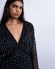 Topshop Topshop long sleeve lace trim mini day dress in black and white polka dots - 3