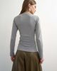 Topshop Topshop long sleeve micro v top in gray heather - 4