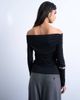 Topshop Topshop long sleeve off the shoulder top in black - 4