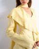 Topshop Topshop long sleeve ruffle maxi dress with scarf wrap detail in buttermilk-Yellow - 3