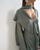 Topshop Topshop long sleeve ruffle mini dress with scarf wrap detail in petrol blue - 4