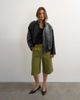 Topshop Topshop longline bermuda shorts in khaki-Green - 1