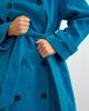 Topshop Topshop longline oversized faux suede trench coat in blue - 2