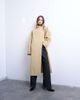 Topshop Topshop longline oversized funnel trench coat with contrast collar and buckle detail in beige-Neutral - 1
