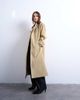 Topshop Topshop longline oversized funnel trench coat with contrast collar and buckle detail in beige-Neutral - 3