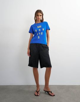 Topshop Topshop longline satin bermuda shorts in black