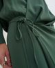 Topshop Topshop low cut tie waist blouson maxi dress in dark green - 2
