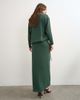 Topshop Topshop low cut tie waist blouson maxi dress in dark green - 4